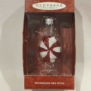 Hallmark Keepsake Hand Blown Glass Li'l Swirl Red Ornament